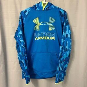Under Armour Blue Hoodie with Neon Yellow Logo